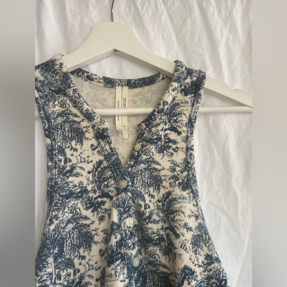 Anthropologie Printed Henley Tank Top Size Small NEW - Picture 4 of 11